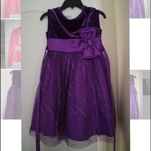 Jona Michelle Purple Velvet Children’s Dress